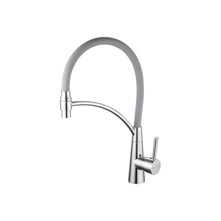 Смеситель для кухни Shevanik S743-9 гибкий излив, серый