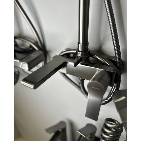 Душевая система Shevanik S8336T оружейная сталь