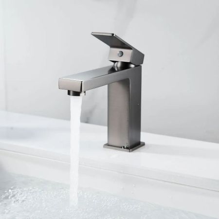 Смеситель для раковины Shevanik S9601T оружейная сталь