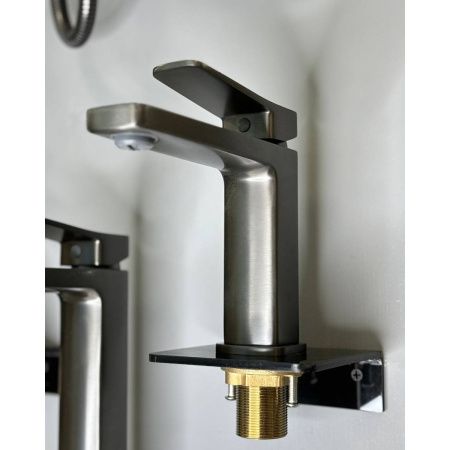 Смеситель для раковины Shevanik S9601T оружейная сталь