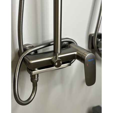 Душевая система Shevanik S8536T оружейная сталь