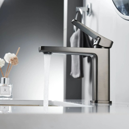 Смеситель для раковины Shevanik S9901T оружейная сталь