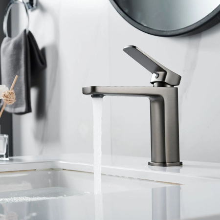 Смеситель для раковины Shevanik S9901T оружейная сталь