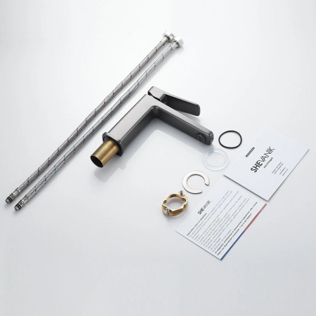 Смеситель для раковины Shevanik S9901T оружейная сталь