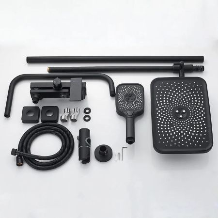 Душевая система Shevanik S9636H черный/хром