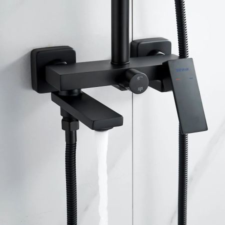 Душевая система Shevanik S9636H черный/хром