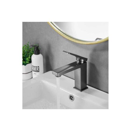 Смеситель для раковины Shevanik S6801T оружейная сталь