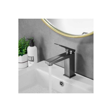 Смеситель для раковины Shevanik S6801T оружейная сталь