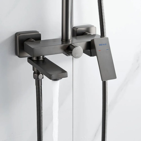 Душевая система Shevanik S9636T оружейная сталь