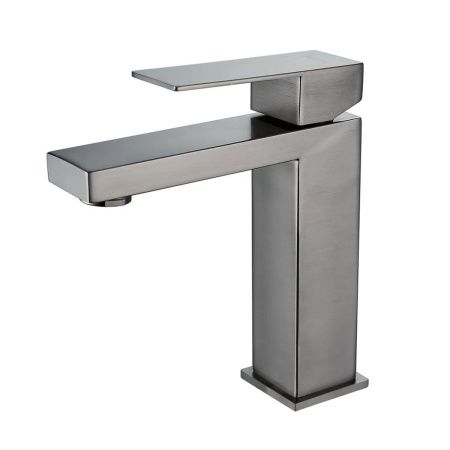 Смеситель для раковины Shevanik S7001T нержавеющая сталь, оружейная сталь