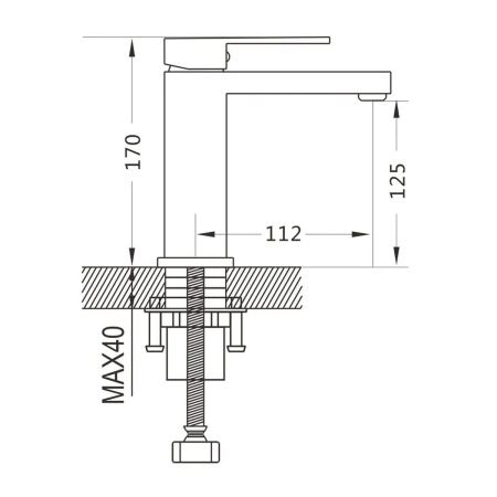 Смеситель для раковины Shevanik S7001T нержавеющая сталь, оружейная сталь