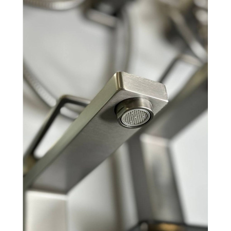 Смеситель для раковины Shevanik S6811T оружейная сталь