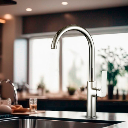 Смеситель для кухни GROSS AQUA 3125898С Neoclassic из нержавеющей стали