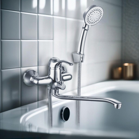 Смеситель для ванны GROSS AQUA 7518586С-35S Provance с длинным изливом хром