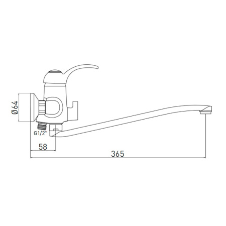 Смеситель для ванны GROSS AQUA 7518586С-35S Provance с длинным изливом хром