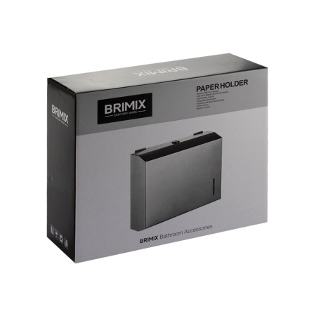 Диспенсер для бумажных полотенец BRIMIX 9902 из нержавеющей стали, матовый, черный