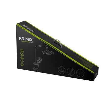 Душевая стойка со смесителем BRIMIX 81725 с изливом, алюминий