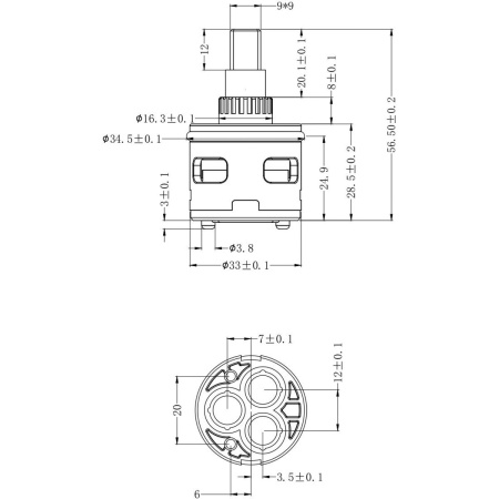 Картридж Savol S-FX08 для переключателя душа, 33MM