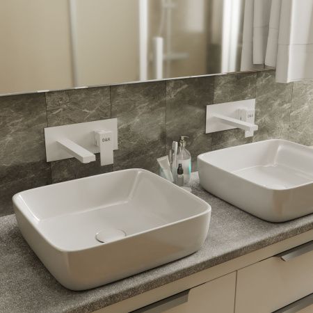 Смеситель для раковины D&K Bayern.Liszt DA1514408 встраиваемый настенный матовый белый