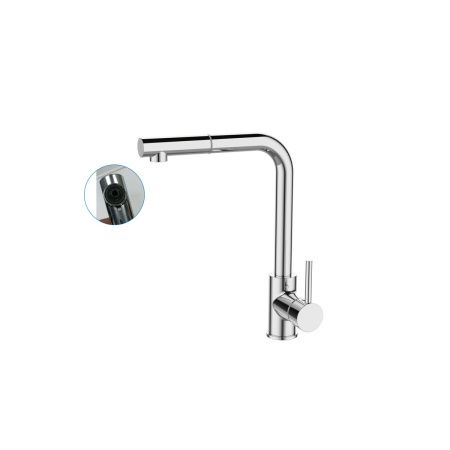 Смеситель для кухни GROSS AQUA 3145609С ExtraPlus с вытяжным изливом и подключением к фильтру питьевой воды