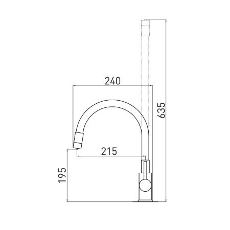 Смеситель для кухни GROSS AQUA 3245609W ColorFlexPlus с гибким изливом белый, с подключением к фильтру питьевой воды
