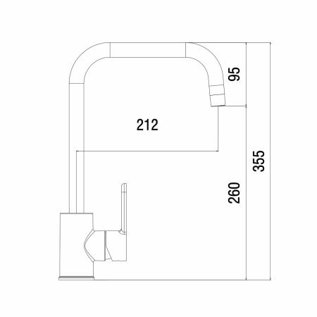 Смеситель для кухни GROSS AQUA 3208298MB Ecochrome ABS-пластик, черный высокий излив