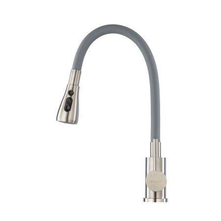 Смеситель для кухни GROSS AQUA 3241609SSG Neosteel серый гибкий излив