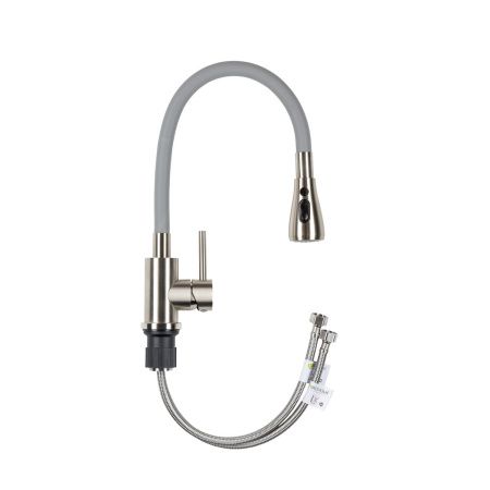 Смеситель для кухни GROSS AQUA 3241609SSG Neosteel серый гибкий излив