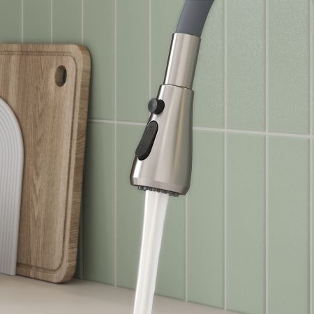 Смеситель для кухни GROSS AQUA 3241609SSG Neosteel серый гибкий излив