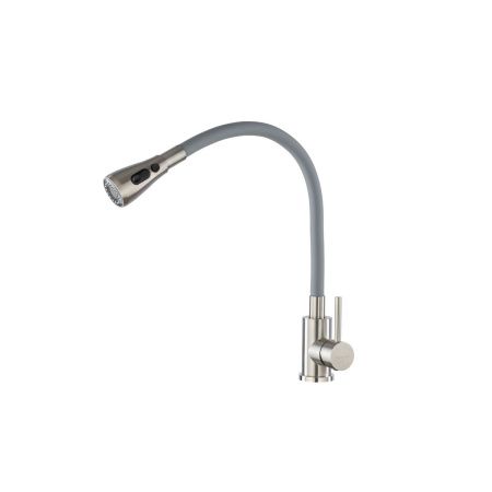 Смеситель для кухни GROSS AQUA 3241609SSG Neosteel серый гибкий излив