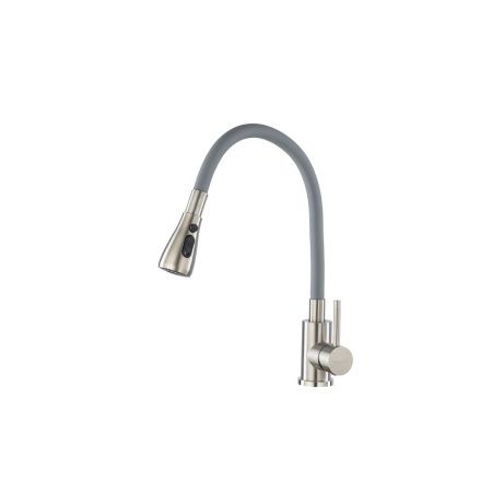 Смеситель для кухни GROSS AQUA 3241609SSG Neosteel серый гибкий излив