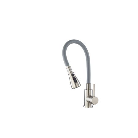 Смеситель для кухни GROSS AQUA 3241609SSG Neosteel серый гибкий излив