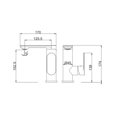 Смеситель для раковины FASHUN A8885-35 золото
