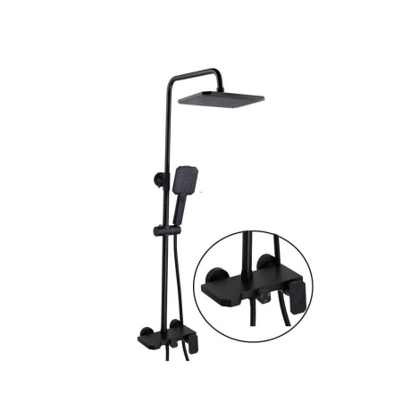 Душевая стойка со смесителем FASHUN A52424-7 Черный из нержавеющей стали