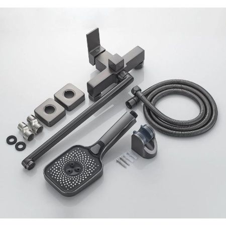 Смеситель для ванны Shevanik S9622T с изливом 35 см, оружейная сталь