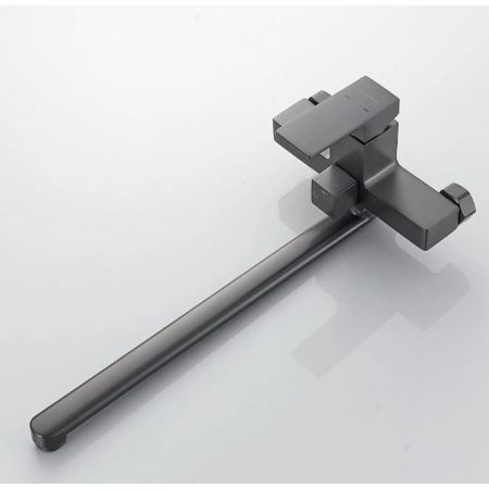 Смеситель для ванны Shevanik S9622T с изливом 35 см, оружейная сталь