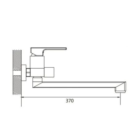 Смеситель для ванны Shevanik S9622T с изливом 35 см, оружейная сталь