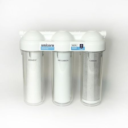 Система фильтрации под мойку Unicorn LG-FPS 3 трехступенчатая (прозрачный корпус)