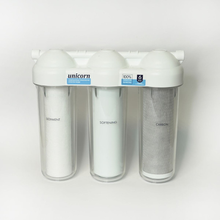 Система фильтрации под мойку Unicorn  LG - FPS 3 ST (Умягчение) трехступенчатая (прозрачный корпус)