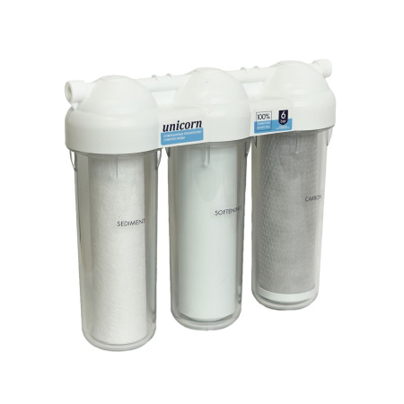 Система фильтрации под мойку Unicorn  LG - FPS 3 ST (Умягчение) трехступенчатая (прозрачный корпус)