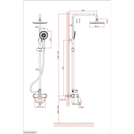 Душевая система D&K Bayern.Furth DA1523708B18 белый