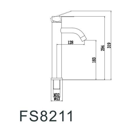 Смеситель Fmark для умывальника FS8211Q графит