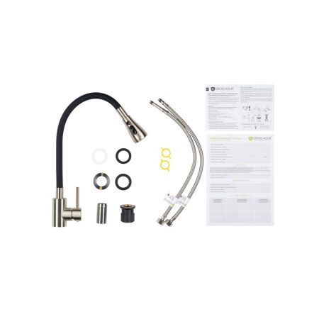 Смеситель для кухни GROSS AQUA 3241609SSB Neosteel черный гибкий излив