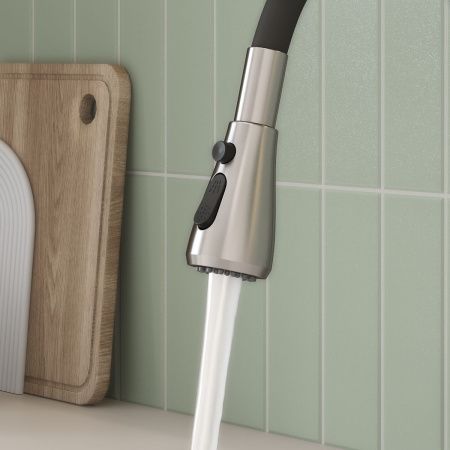 Смеситель для кухни GROSS AQUA 3241609SSB Neosteel черный гибкий излив