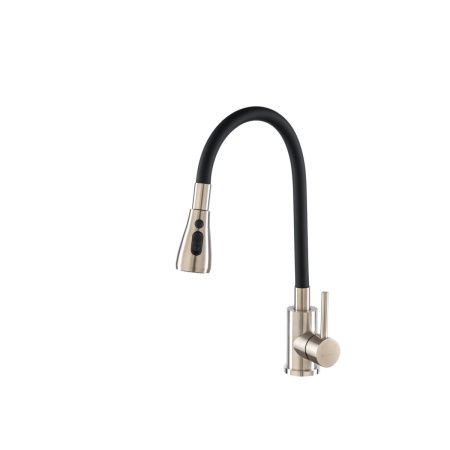 Смеситель для кухни GROSS AQUA 3241609SSB Neosteel черный гибкий излив