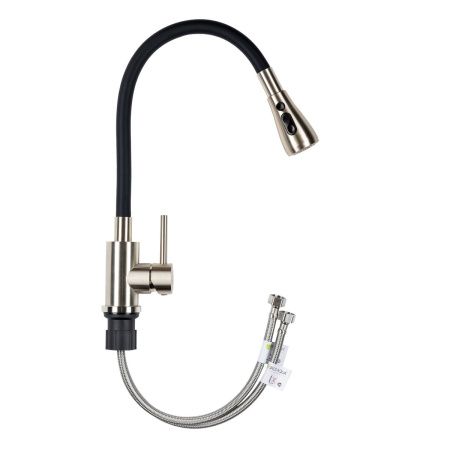 Смеситель для кухни GROSS AQUA 3241609SSB Neosteel черный гибкий излив
