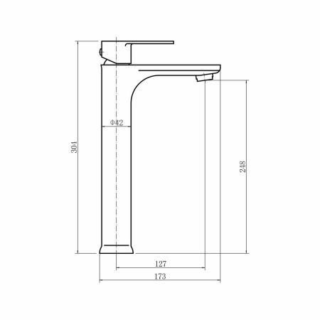 Смеситель для накладной раковины FASHUN A51219-17 графит высокий из нержавеющей стали