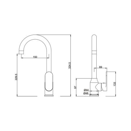 Смеситель для кухни FASHUN A4085-7 черный