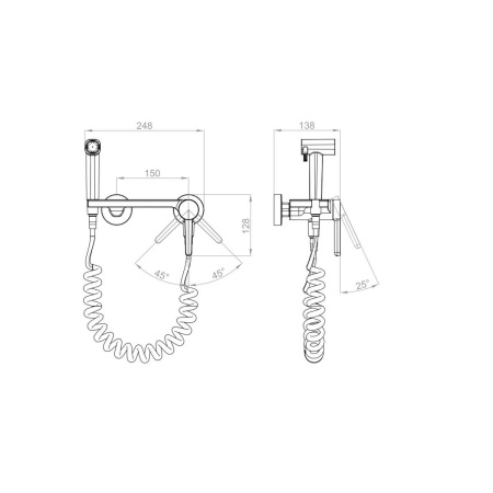 Смеситель с гигиеническим душем D&K Bayern DA1504541 хром