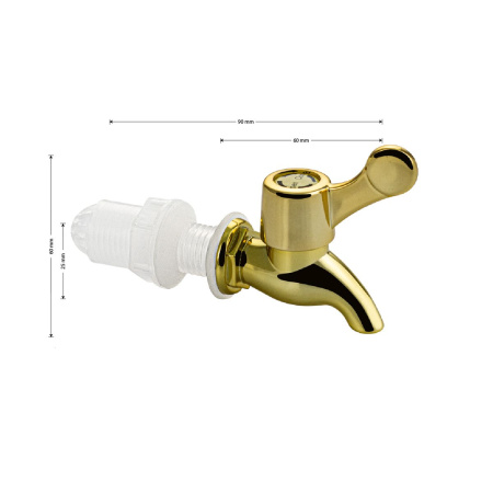 Кран водоразборный Санакс 6714 золото из высокопрочного пластика АБС